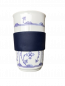Preview: Becher Porzellan 0,40 l + Trinkdeckel Blau Saks "Becher To Go"  KAHLA Blau Saks
