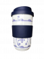 Preview: Becher Porzellan 0,40 l + Trinkdeckel Blau Saks "Becher To Go"  KAHLA Blau Saks