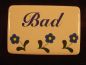 Preview: Bad Schild mit Blümchen Emaille Email Blech