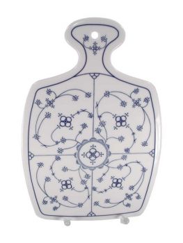 Brettchen 24 cm indischblau Strohmuster Porzellan