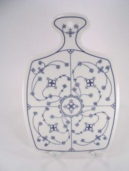 Brettchen 24 cm indischblau Strohmuster Porzellan