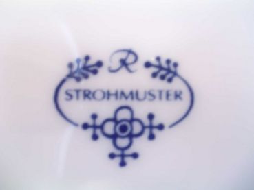 Butterdose rund indischblau Strohmuster Porzellan