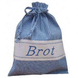 Brotbeutel 30 x 40 blau weiss-kariert