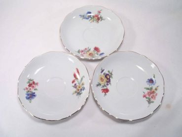 Untertasse für Kaffeetasse festoniert Blumenbukett Triptis Porze
