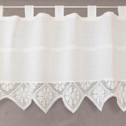 Bistrogardine 60 x 150 weiß mit Häkelkante