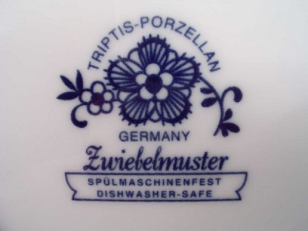 Zwiebelmuster Triptis Kaffeeuntertasse Teeuntertasse glatter Rand ca Thüringer Porzellan 1 Stück 14.5 cm