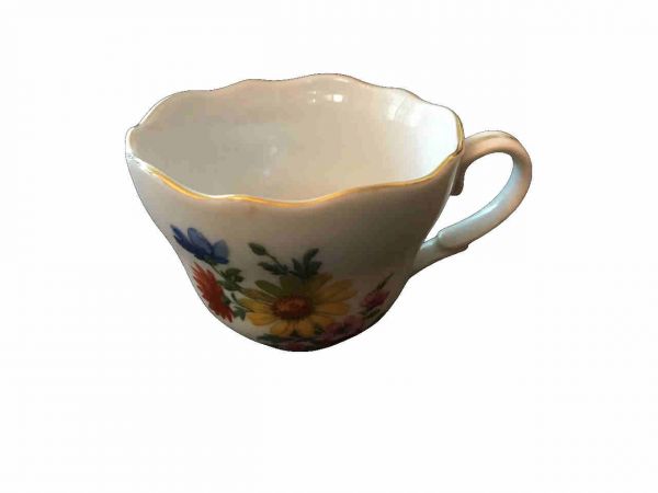 Espresso tasse festoniert Triptis Blumenbukett Porzellan