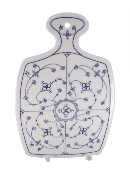 Brettchen 24 cm indischblau Strohmuster Porzellan
