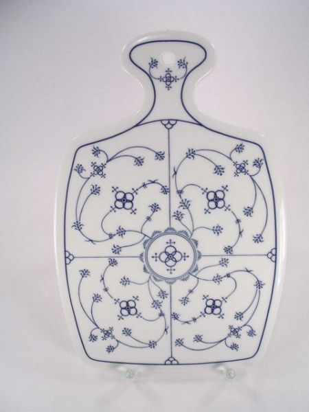 Brettchen 24 cm indischblau Strohmuster Porzellan