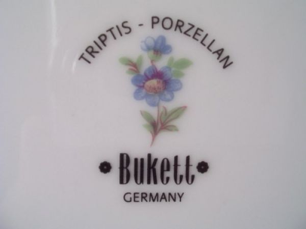 Untertasse für Kaffeetasse festoniert Blumenbukett Triptis Porze