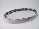 Platte oval 23 cm Triptis Porzellan Weinlaub Goldrand